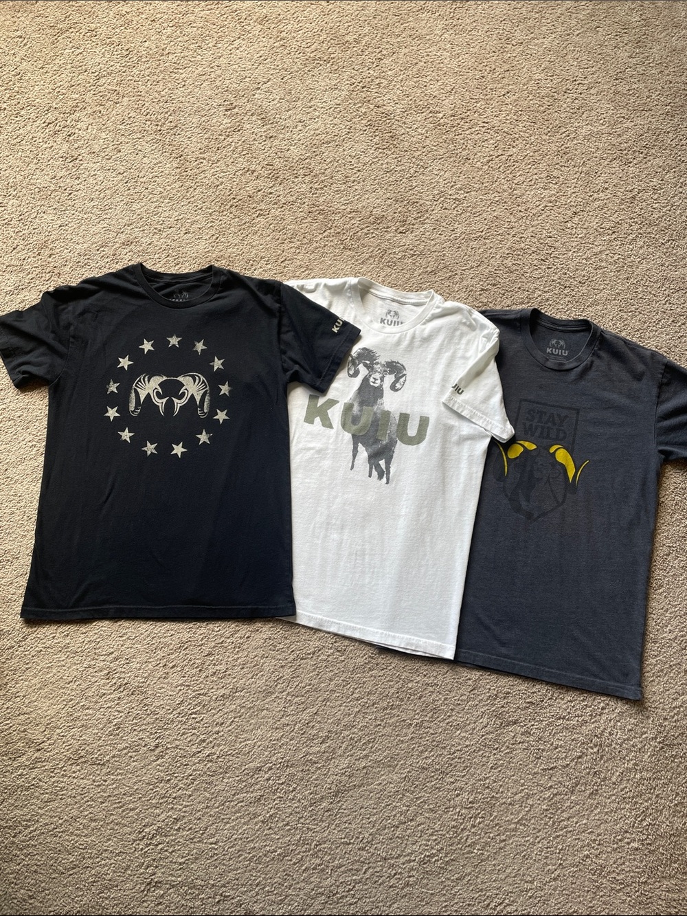 KUIU Men’s Graphic Tee Lot M Outdoor Hunting Black White Charcoal Tshirt Bundle